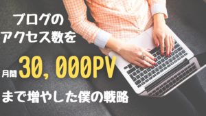 ブログのアクセス数を月間3万PVまで増やした僕の戦略